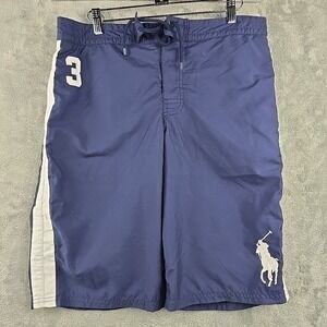 Polo Ralph Lauren Swim Trunks Youth XL Navy Big Pony 3‎ Logo Lined Board Short